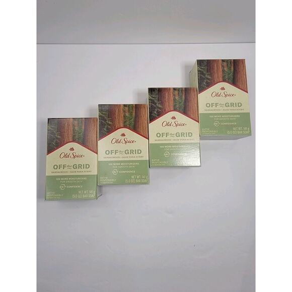 Old Spice Off the Grid Sandalwood + Aloe Vera Scent Bar Soap 5 oz. ea Lot 4 - Picture 4 of 6